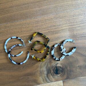 SHOP MACHETE / Tortoise Hoop Earrings 3-pack